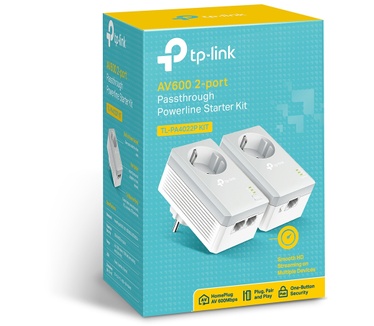 TP-Link AV600 2-poorts Passthrough Powerline Starterskit TL-PA4022P KIT