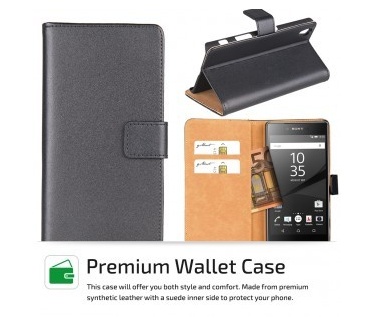 qMust Elegant wallet case Sony Xperia Z5 Premium - met stand - Black
