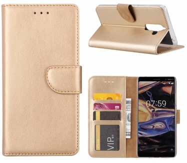 Luxe Lederen Bookcase hoesje voor de Nokia 7 Plus - Goud (Nokia 7 Plus) Goud