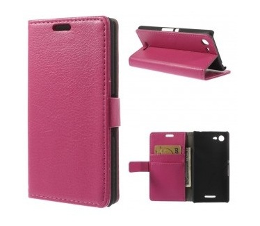 qMust Sony Xperia E3 Wallet Case met stand (Pink)