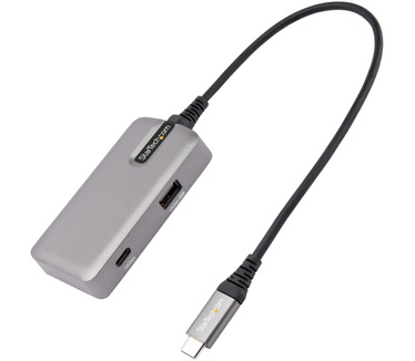 Startech.com USB C Multiport Adapter, USB Type-C naar 4K 60Hz HDMI 2.0, 100W Power Delivery Pass-through, 3-Port 10Gbps USB Hub, Compacte USB C Mini Dock, 25cm Kabel