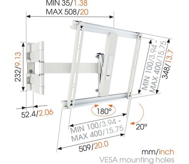 Vogel's THIN 445 ExtraThin Draaibare tv-beugel wit