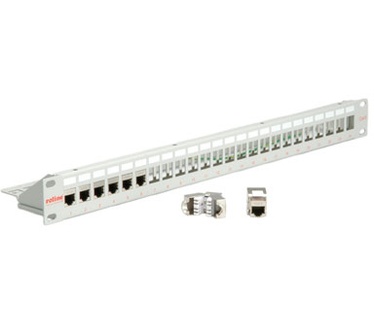 Roline Cat. 6 19"-Keystone Patch Panel STP, light grey