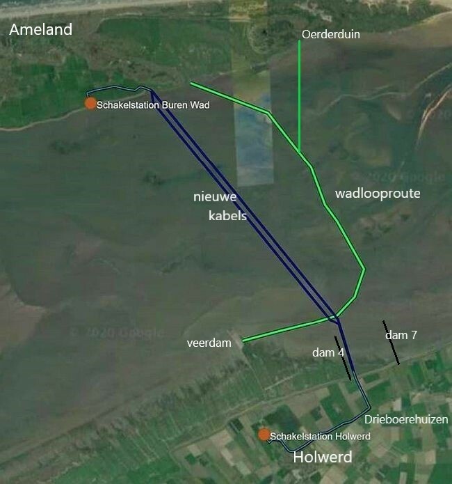 Nieuwe kabels naar Ameland, bron: Liander, via wadgidsenweb.nl