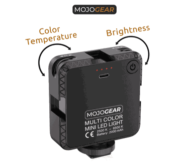 Mojogear W64 Multi Color Mini LED-lamp voor smartphone en camera