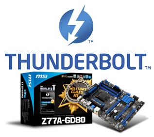 MSI Z77A-GD80-moederbord met Thunderbolt