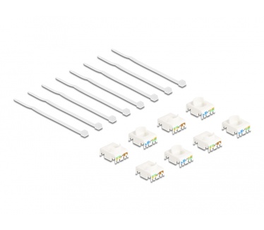 Delock Keystone Module RJ45 Jack naar LSA Cat 6a toolfree, 8 stuks keystone module