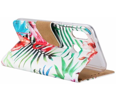 Flamingo print lederen Bookcase hoesje voor de Huawei P20 Lite - Wit (Huawei P20 Lite) Wit