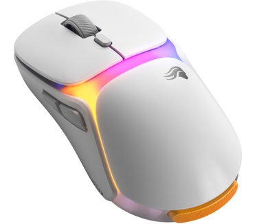 Glorious Glorious Gaming - draadloze gamingmuis Model O3 - Uitwisselbaar InfinitePlay-batterijsysteem, 8k polling, 130M click optische schakelaars, licht gewicht van 66 g, 30K DPI optische sensor, RGB - Wit