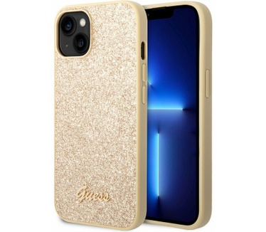 Guess Glitter Flakes Back Case - Apple iPhone 14 (6.1") - Goud Goud