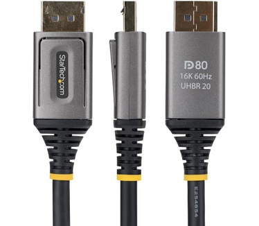 Startech.com 1m DisplayPort 2.1 Kabel, VESA Gecertificeerde DP80 DisplayPort Kabel, Ongecomprimeerde 10K/8K 60Hz, 16K 60Hz/8K 240Hz met DSC 1.2a, DP 2.1 Kabel