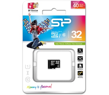 Silicon Power microSDHC Class 10 32GB + SD-adapter