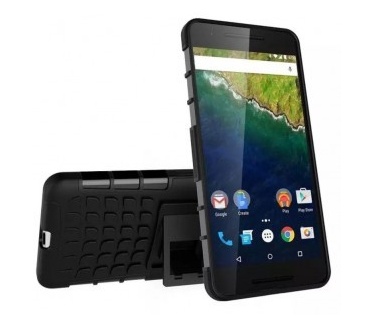 qMust Huawei Nexus 6P Rugged Hybrid Case - Dual Protection - Black