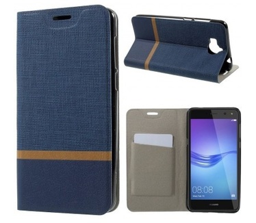 qMust Huawei Y6 (2017) Wallet Case - TPU frame - Blauw