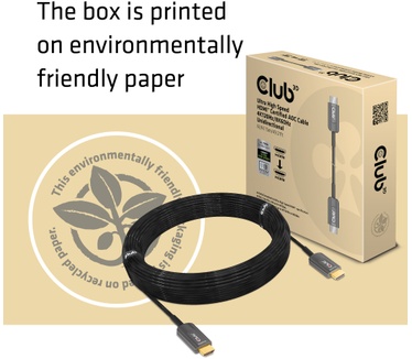 Club 3D Ultra High Speed ​​HDMI 2.1™ gecertificeerde AOC-kabel 4K120Hz/8K60Hz Unidirectioneel M/M 15m
