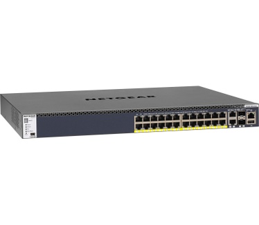 Netgear ProSAFE Managed Switch - GSM4328PA - Stackable platform met 24 PoE+ poorten + 2 x SFP+ en 2 x 10GBASE-T poorten (550W PSU)