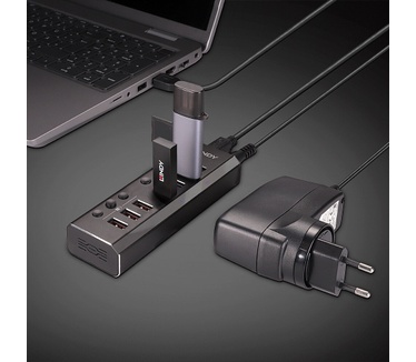 Lindy 4 Port USB 3.0 Hub with 3 Quick Charge 3.0 Ports