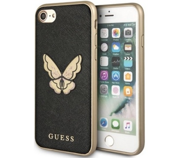 Guess Butterfly Hard Cover - Apple iPhone 6/6S/7/8 (4.7") - Zwart  Zwart