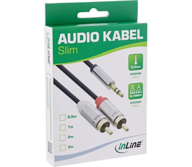 InLine 2.0m 3.5mm - 3.5mm Zwart