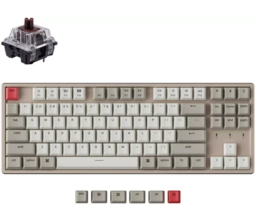 Keychron K8 Wireless Mechanical Keyboard (Gateron Brown, aluminum US)