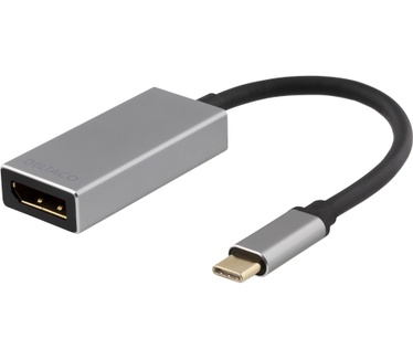 Deltaco USBC-DP2 Zilver, Zwart