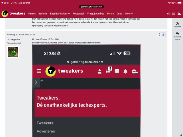 Hele bovenkant van Safari browser rood op iPad