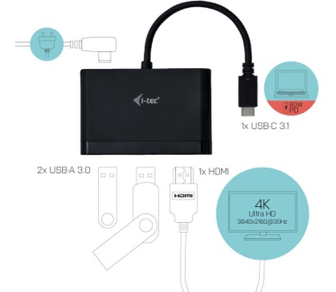 iTEC USB-C HDMI and USB Adapter with Power Delivery Function