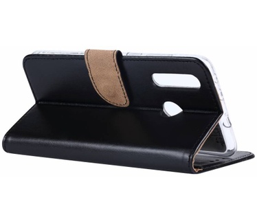 Luxe Lederen Bookcase hoesje voor de Huawei Nova 4 - Zwart (Nova 4) Zwart