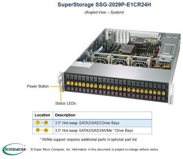 Supermicro Storage server Rack 2U 24xHDD 2,5' SSG-2029P-E1CR24H