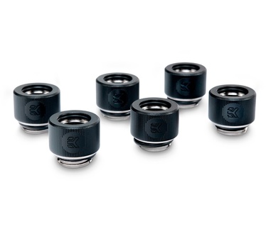 EK Water Blocks EK-HDC Fitting 12mm - Black (6-pack)