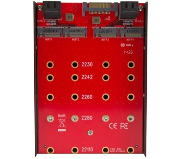 Startech.com 4x M.2 SATA montageadapter voor 3,5 inch drive bay