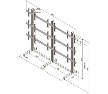 Newstar NeoMounts PRO verrijdbaar videowall meubel