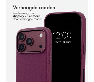 Accezz MagSafe Leather Backcover voor de Apple iPhone 18 Pro / 17 Pro - Heath Purple