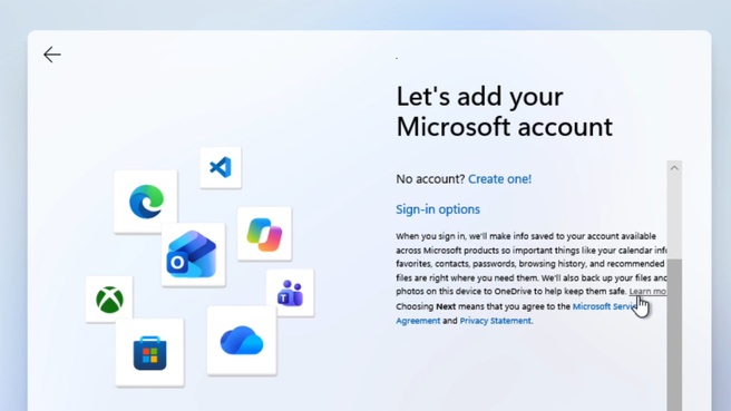 Via deze knop konden gebruikers Windows 11 installeren zonder Microsoft-account. Bron: @TheBobPony/X