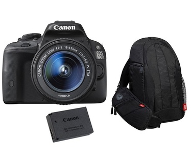 Canon EOS 100D + EF-S 18-55mm DC III + LP-E12 + EG300 Zwart