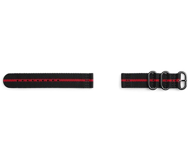 Samsung Gear Sport Premium Nato Armband Zwart/Rood