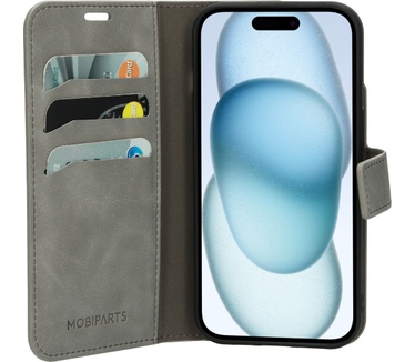 Mobiparts Classic Wallet Case Apple iPhone 15 Granite Grey