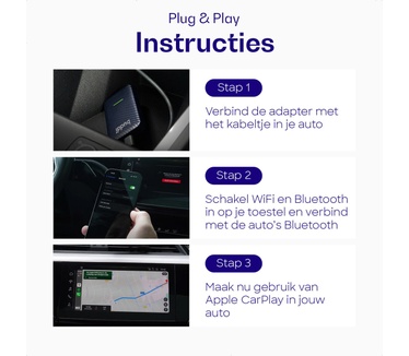 Buddi Buddi Play Bluetooth Adapter voor Apple CarPlay - Draadloze Carplay Dongle