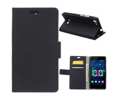 qMust Wiko Fever 4G Wallet Case - TPU frame - Black