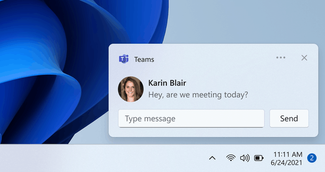 Windows Chat notificatie
