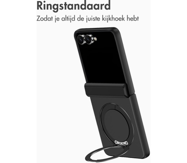 Accezz Color Backcover met MagSafe en Ringstand voor de Samsung Galaxy Z Flip 8 - Zwart