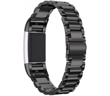 qMust Metalen armband voor Fitbit Charge 2 - Black