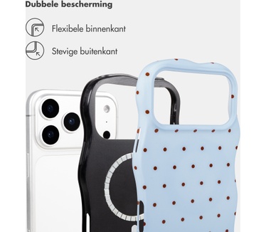 Selencia Vivid Wavy Backcover met MagSafe voor de Apple iPhone 17 Pro - Happy Dots Digital Sky