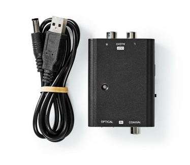 Nedis Audio-omvormer digitaal naar stereo | 1-wegs | Digitale RCA Female + Toslink Female | 2x RCA (stereo) Female