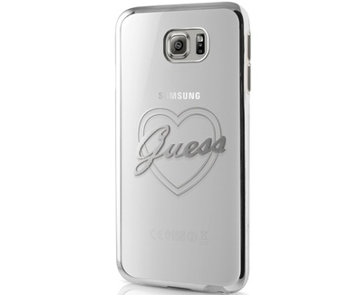 Guess TPU Case Signature Heart voor Samsung Galaxy S7 - Zilver Zilver