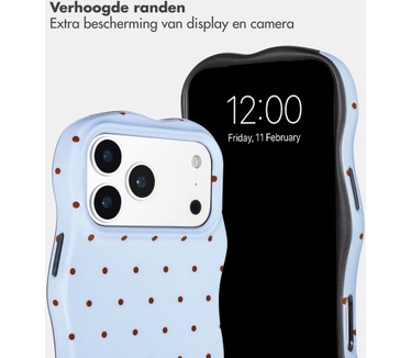 Selencia Vivid Wavy Backcover met MagSafe voor de Apple iPhone 17 Pro Max - Happy Dots Digital Sky