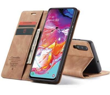 Caseme Samsung Galaxy A70 Retro Wallet Case - Bruin
