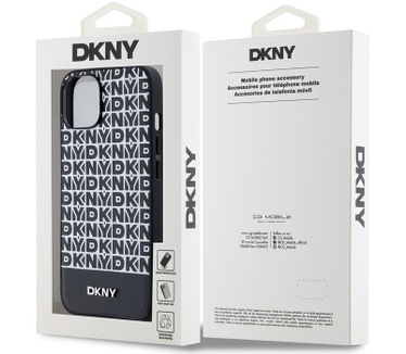 DKNY Repeat Bottom Stripe Back Case - iPhone 14 (6.1") - Zwart Zwart