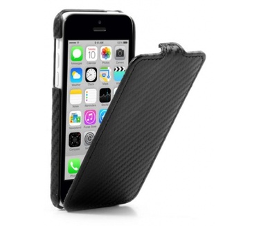 Kees KEES Carbon Print Flip Hoesje Apple iPhone 5C - Zwart