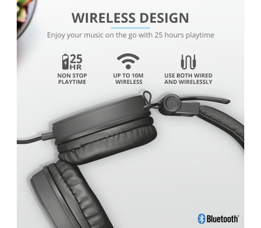 Trust Tones Wired Headphones (Zwart)